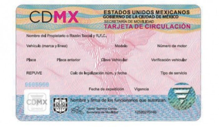 tarjeta de circulación